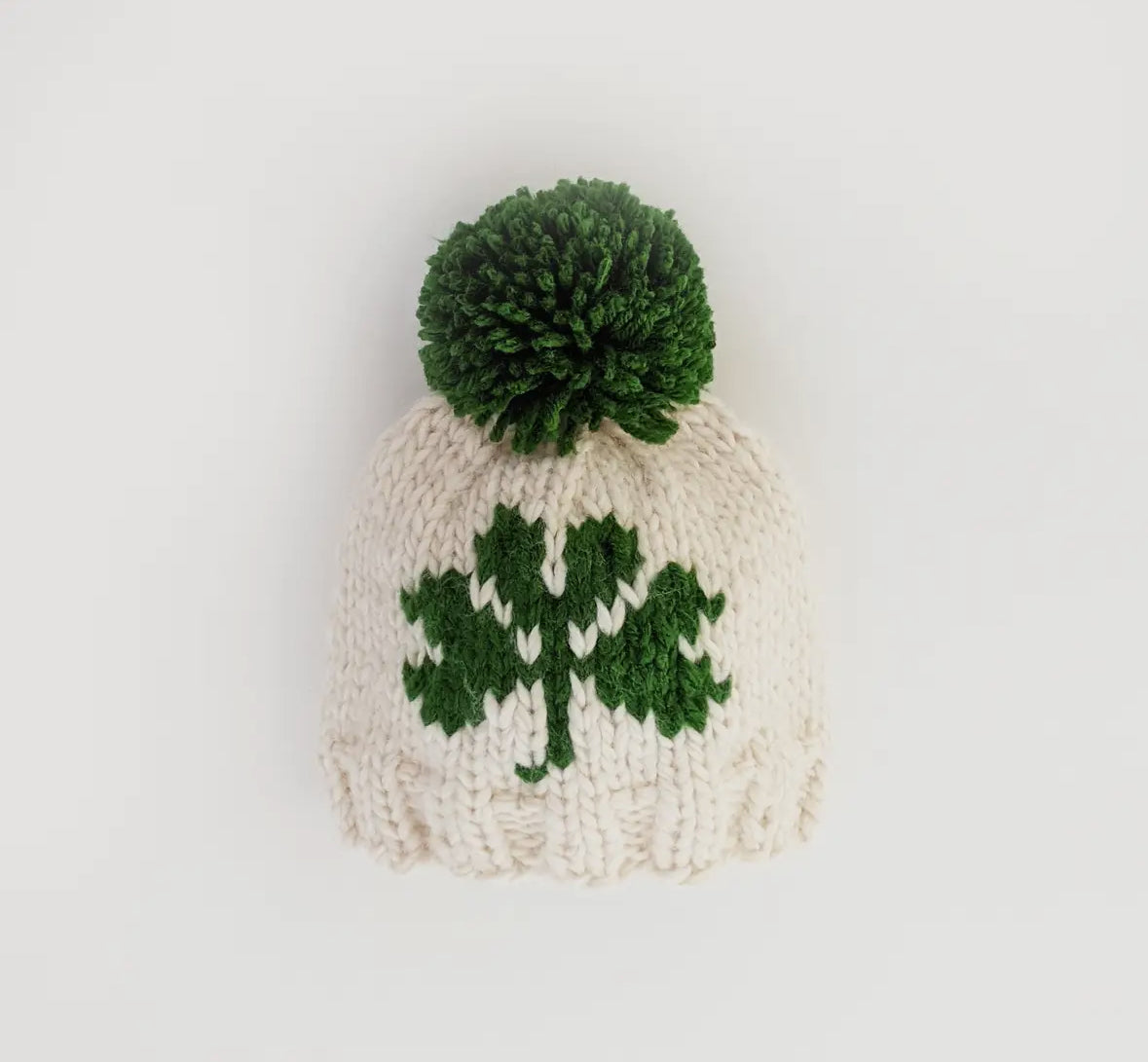 Shamrock St. Patrick’s Day Hand Knit Beanie Hat Baby & Kids