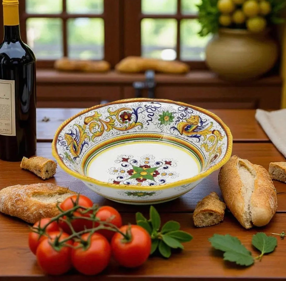 Deruta~Raffaellesco Deluxe: Serving Serving Pasta/Salad Bowl with Fluted Rim (12.5" Diam)