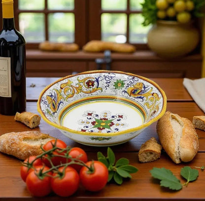 Deruta~Raffaellesco Deluxe: Serving Serving Pasta/Salad Bowl with Fluted Rim (12.5" Diam)