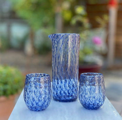 Nebbia Murano Glasses and Carafe Set, Bullicante &amp; Avventurina