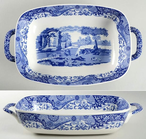 Spode Blue Italian Handled Serving Dish